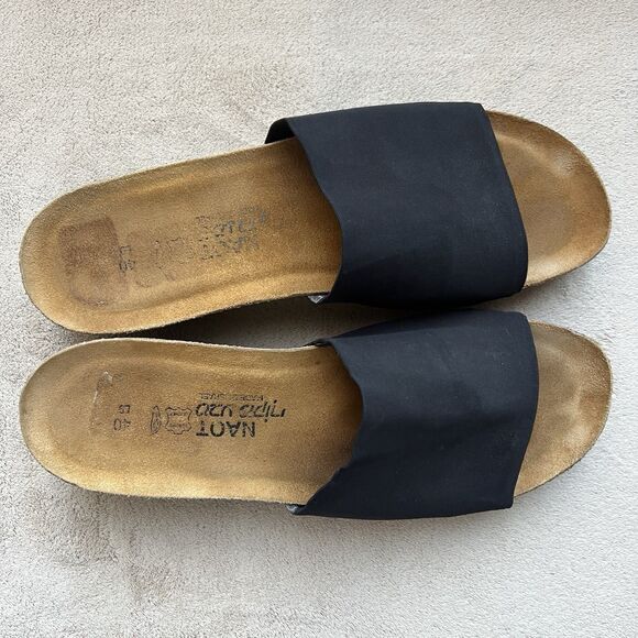 Naot Alana Black Slide Cork Wedge Sandal Women EU 40 US 8.5-9 Comfort Casual - Picture 6 of 13